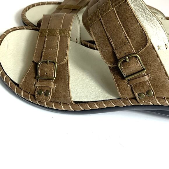 Propet Kelowna Light Brown Leather Adjustable Comfort Slide Sandals Sz 9.5XX 4E - Picture 7 of 15
